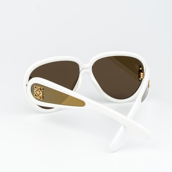 Loewe X PAULA'S IBIZA Men Sunglasses White Brown Gold Mirror Pilot LW40132I 25G - Picture 5 of 9